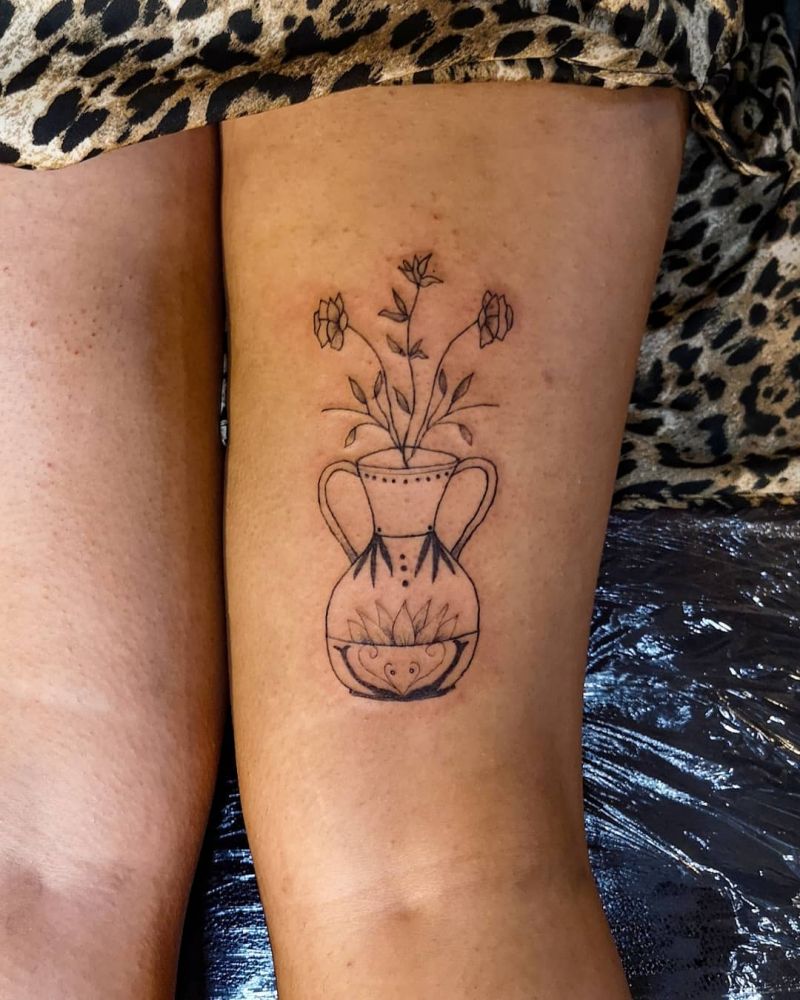 30 Pretty Vase Tattoos Improve Your Temperament