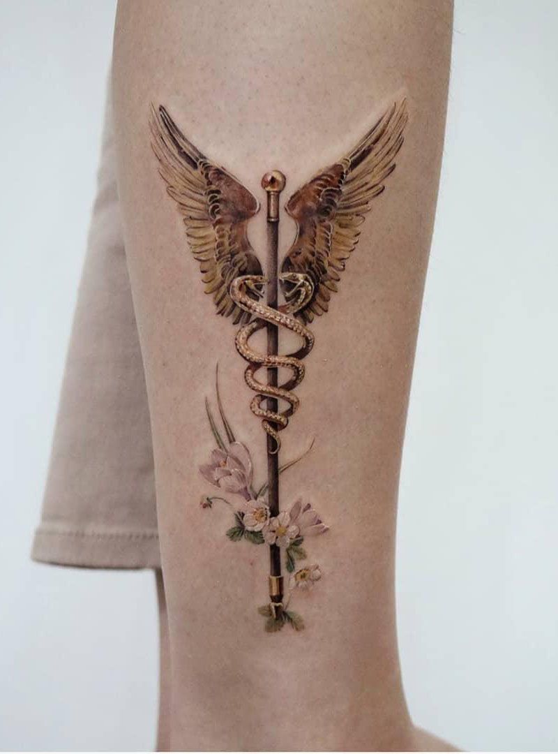 30 Pretty Caduceus Tattoos Make You Brave