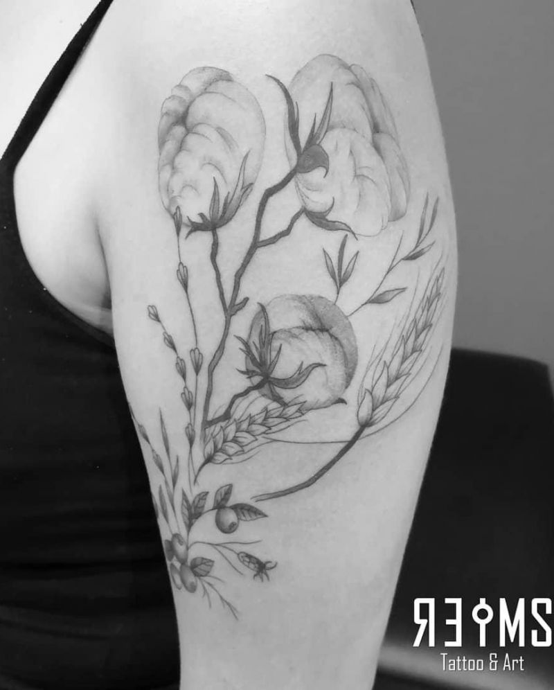 30 Elegant Cotton Tattoos You Will Love