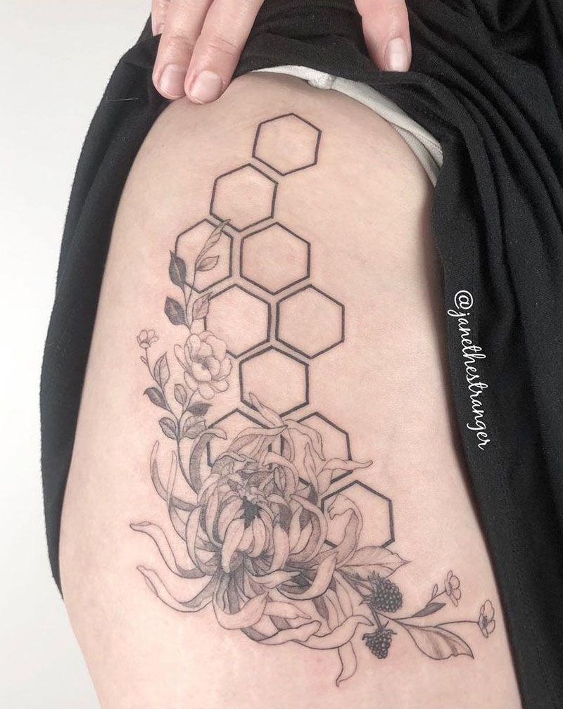 30 Pretty Honeycomb Tattoos You Will Love