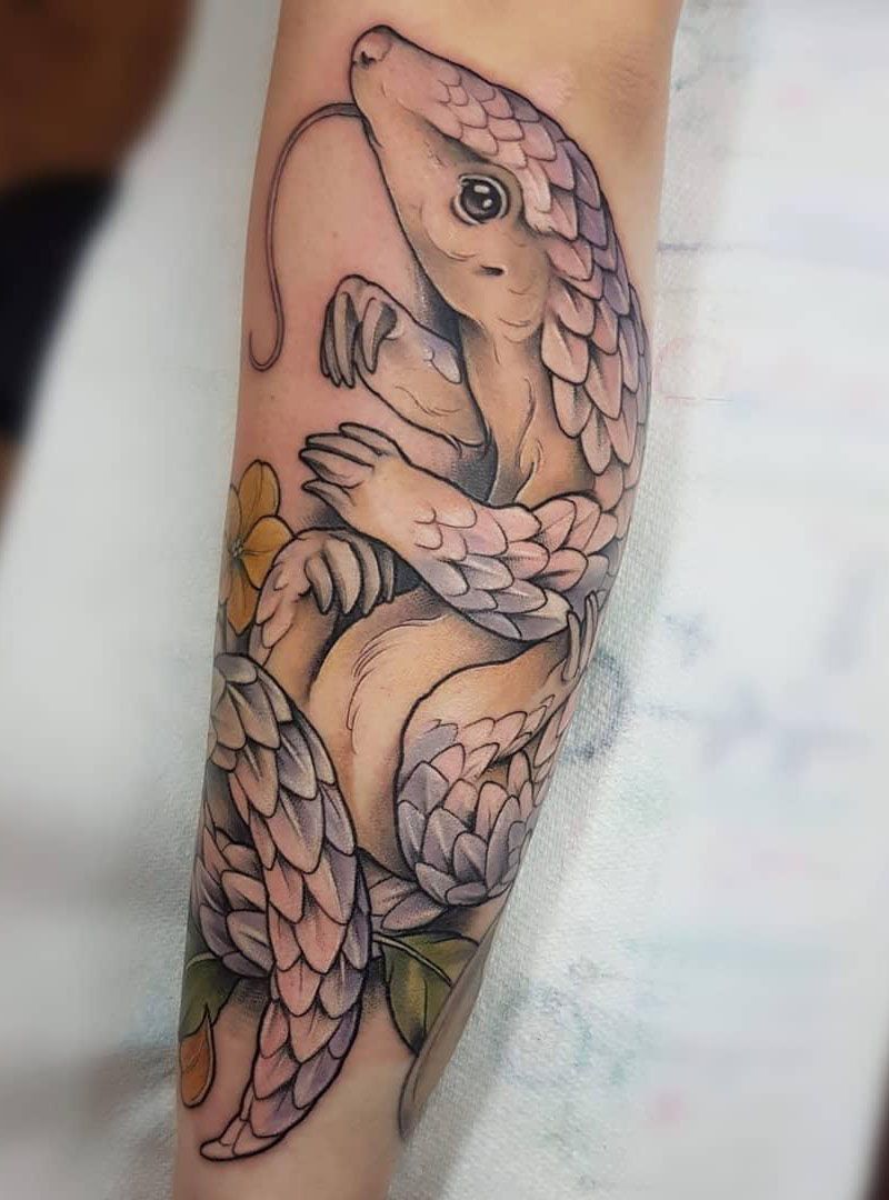 30 Pretty Pangolin Tattoos to Inspire You