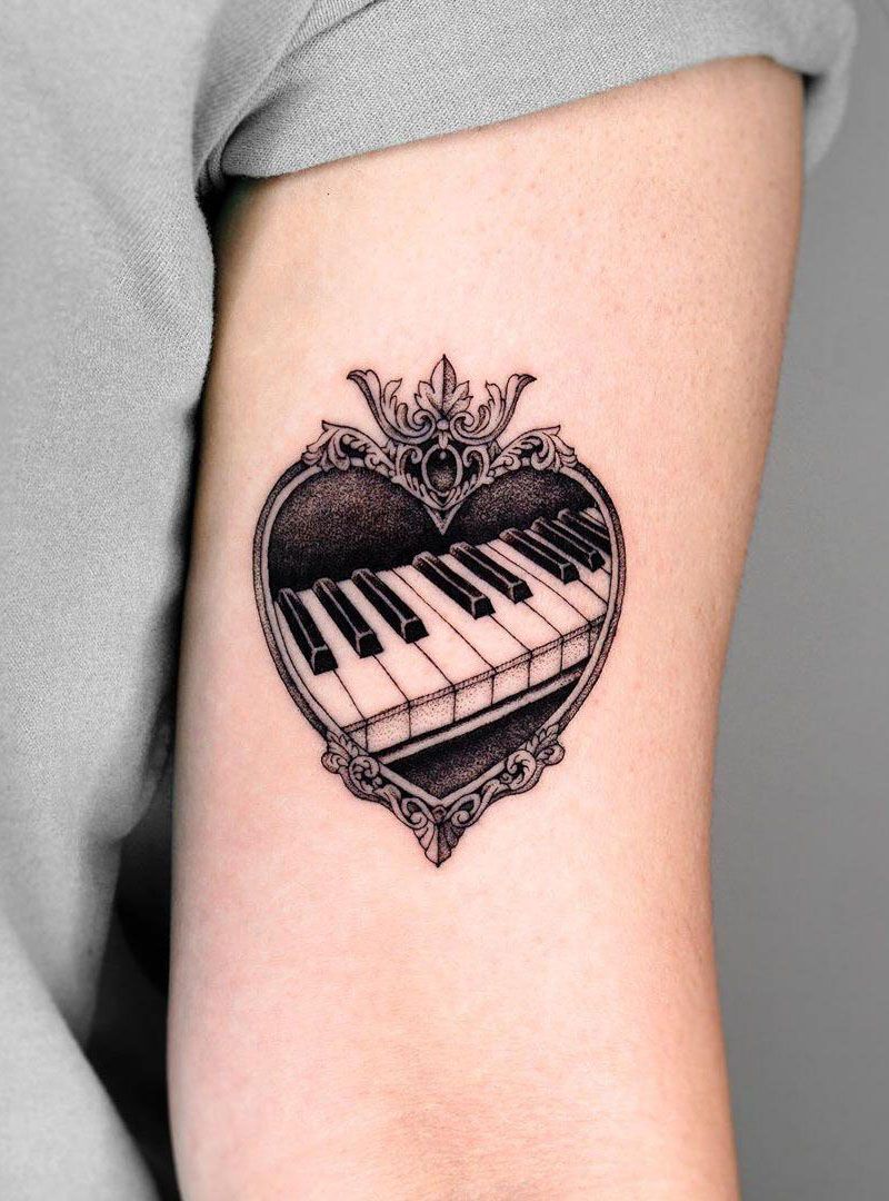 30 Pretty Piano Tattoos You Can't Miss