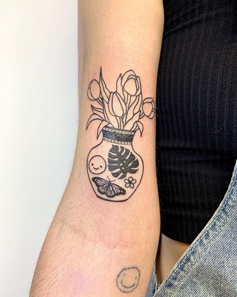 30 Pretty Vase Tattoos Improve Your Temperament