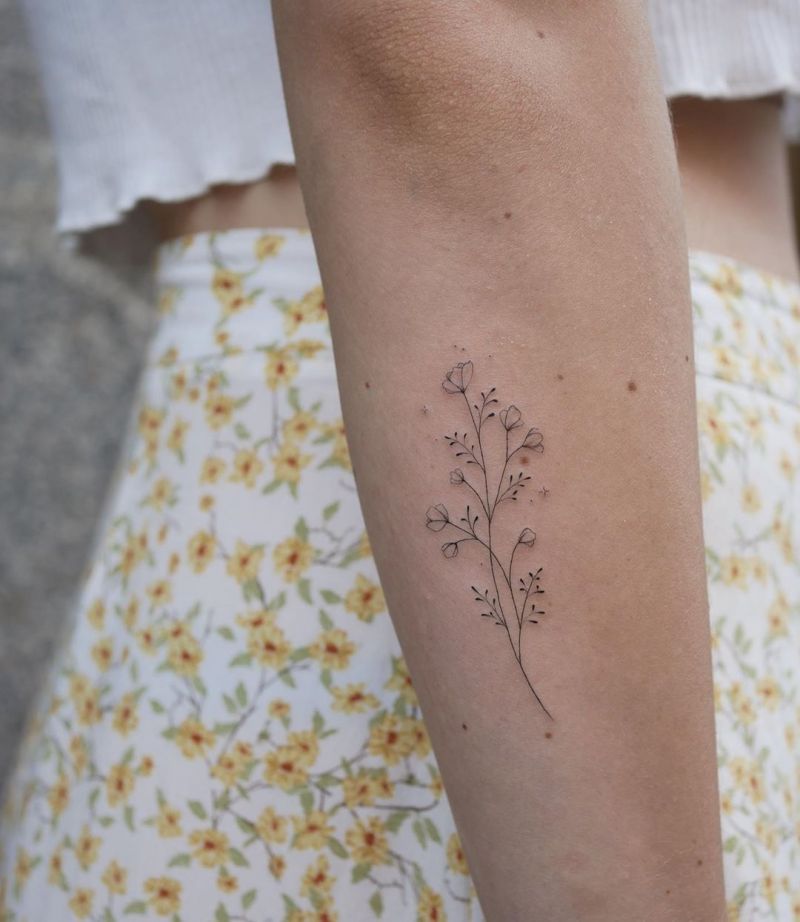 30 Pretty Wildflower Tattoos to Inspire You