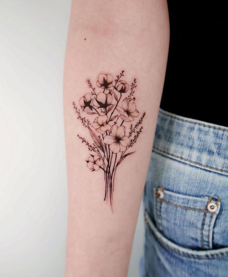 30 Elegant Bouquet Tattoos for Your Inspiration