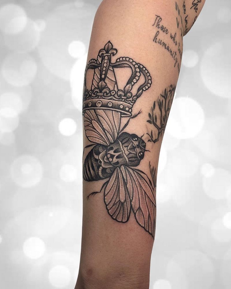 30 Pretty Cicada Tattoos Make You Attractive