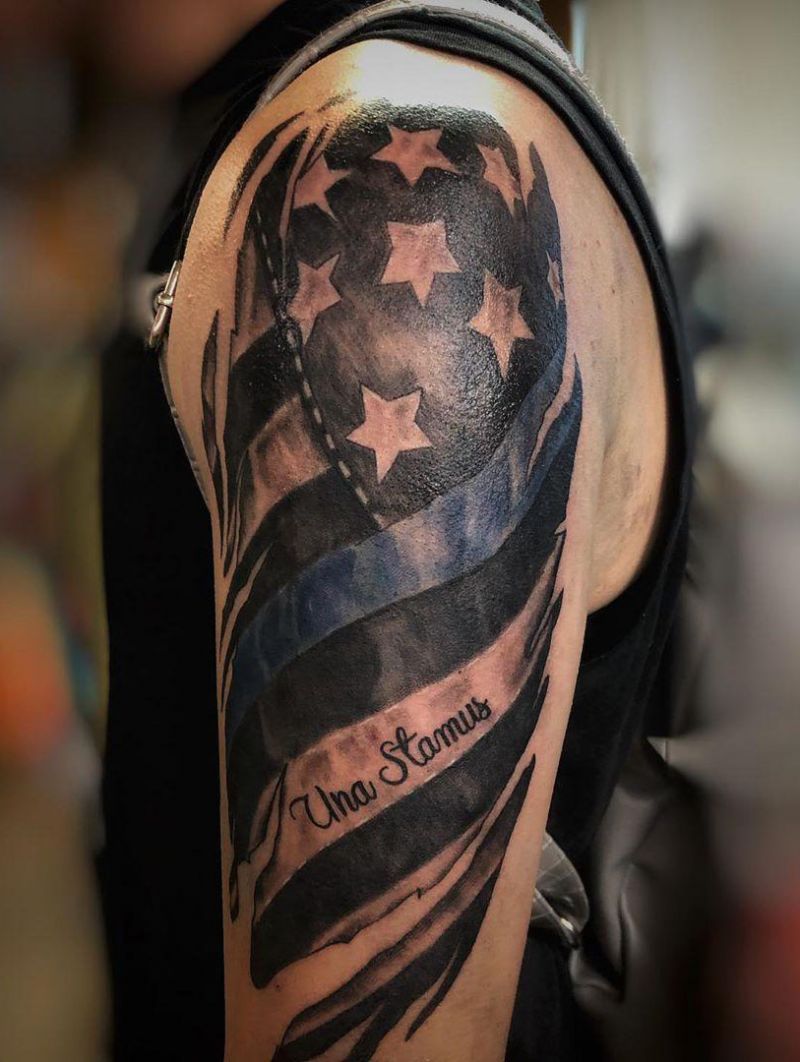 30 Pretty Flag Tattoos Show Your Love for Your Motherland