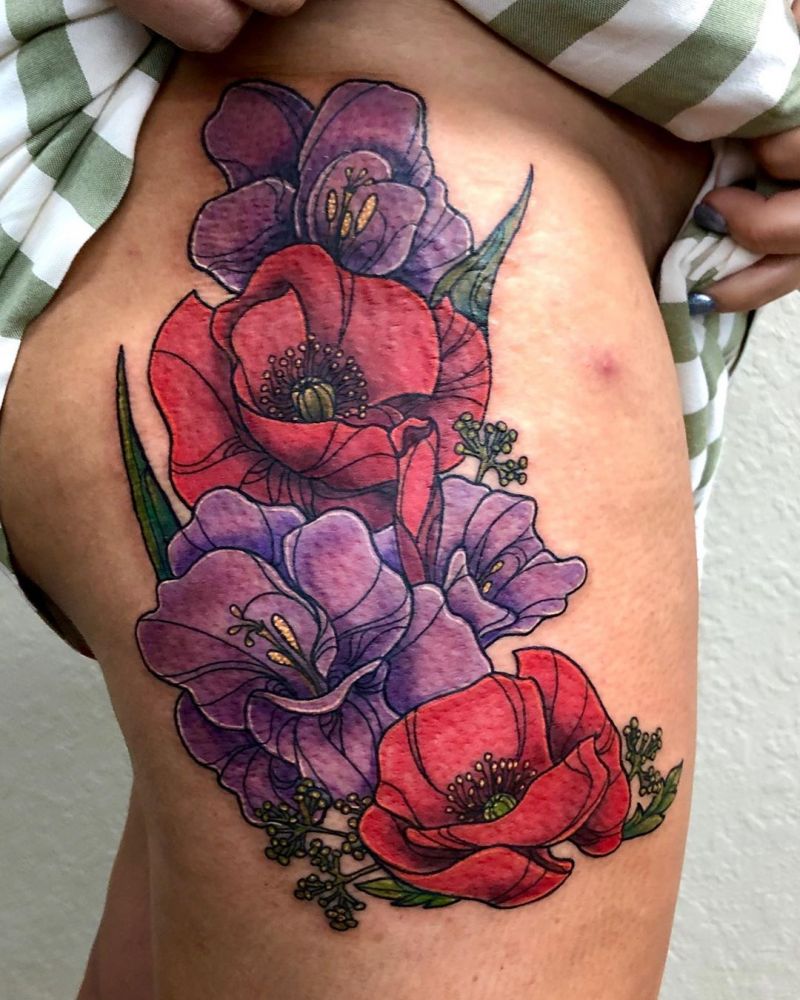 30 Pretty Gladiolus Tattoos Enhance Your Personality Style VP Page 14