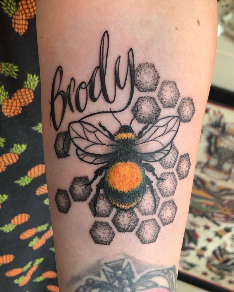 30 Pretty Honeycomb Tattoos You Will Love