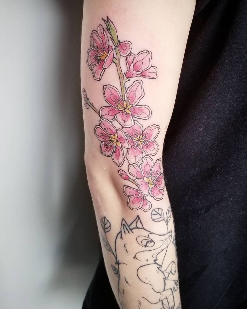 30 Pretty Peach Blossom Tattoos You Shouldn't Miss