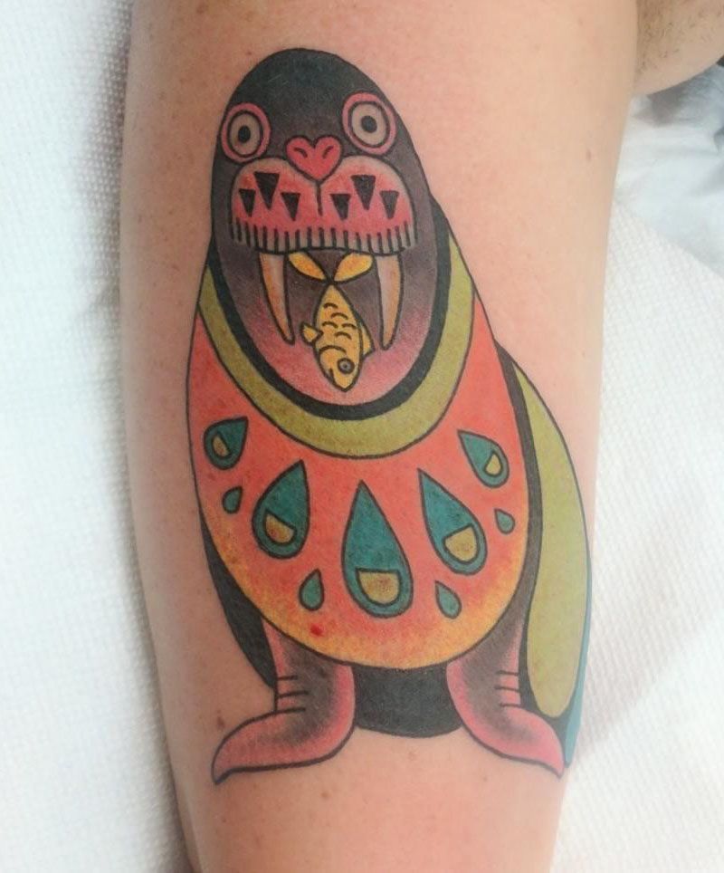 30 Cute Walrus Tattoos to Inspire You