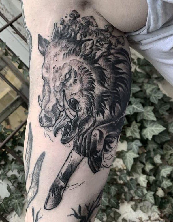 30 Pretty Wild Boar Tattoos You Must Try