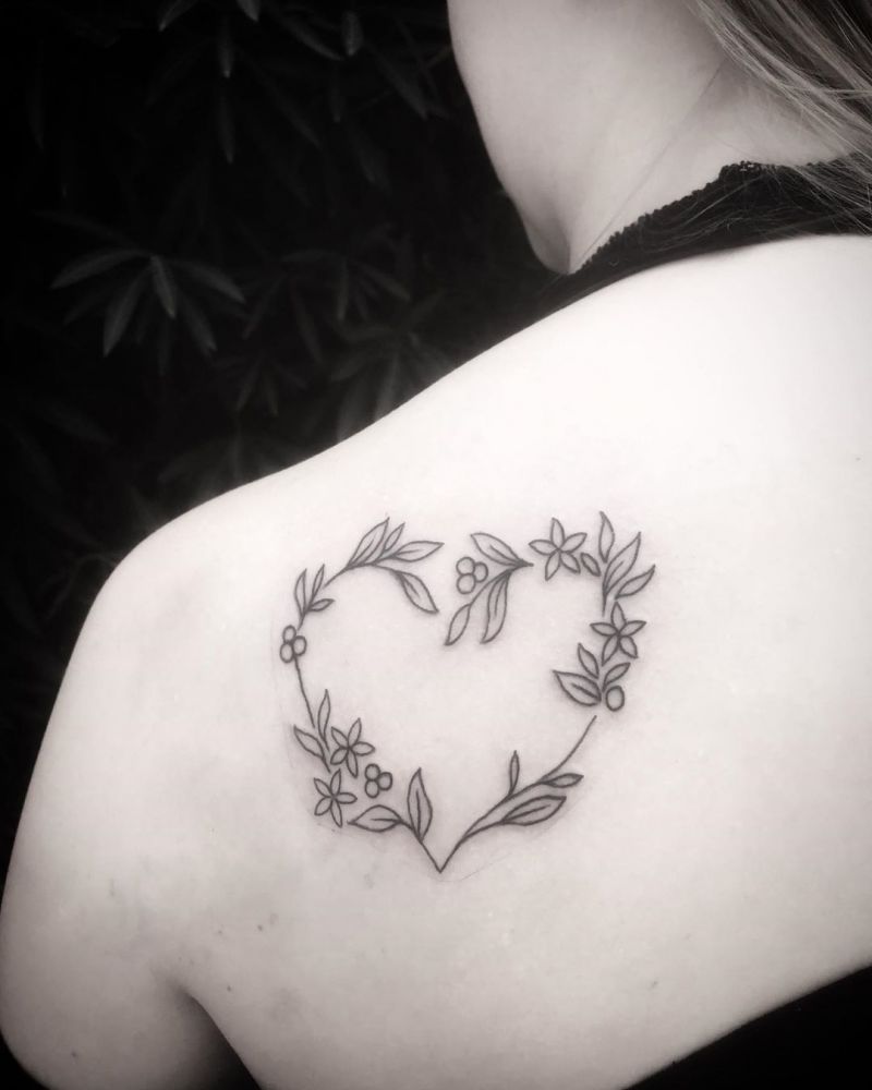 30 Pretty Flower Heart Tattoos You Must Try