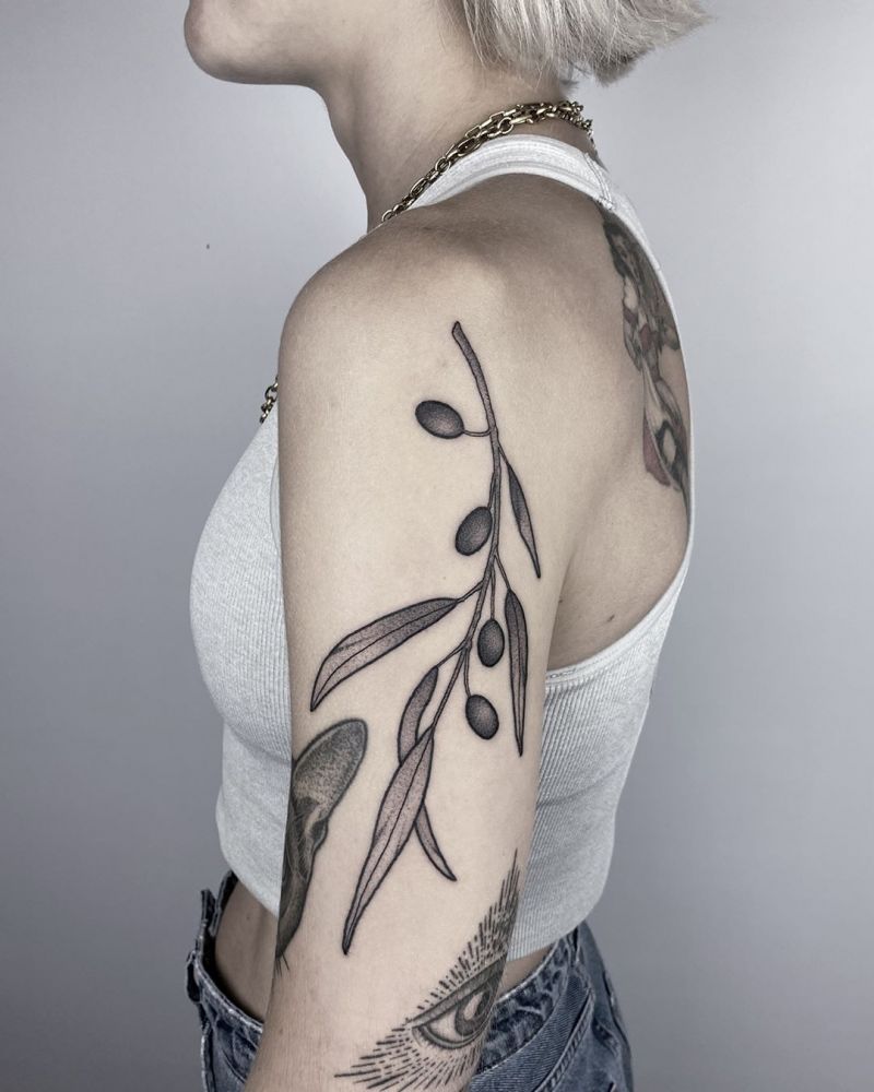 30 Pretty Olive Branch Tattoos You Will Love