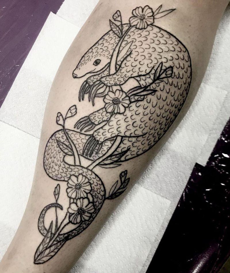 30 Pretty Pangolin Tattoos to Inspire You