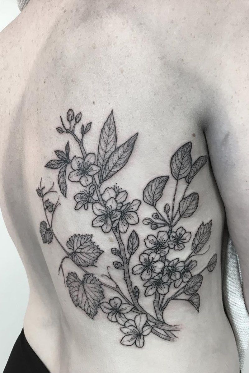 30 Pretty Peach Blossom Tattoos You Shouldn't Miss