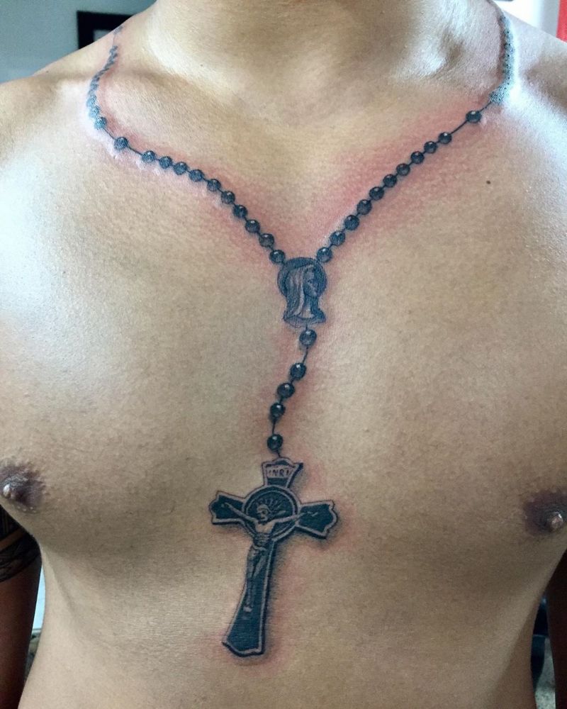 30 Pretty Rosary Tattoos to Inspire You