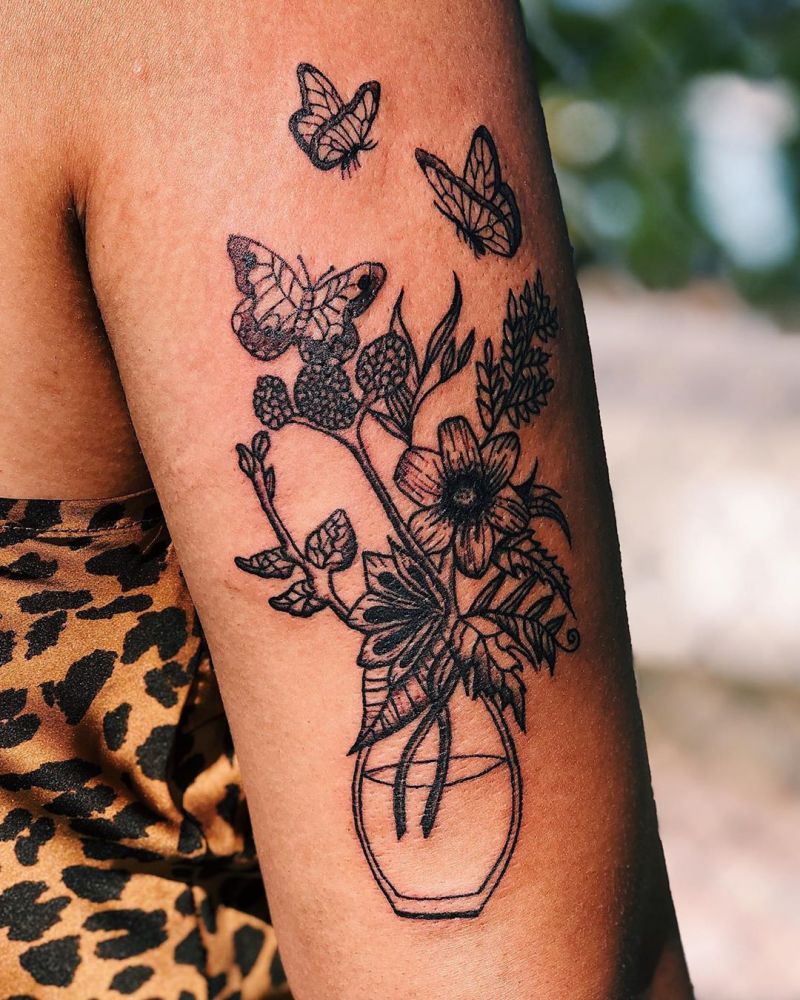 30 Pretty Vase Tattoos Improve Your Temperament