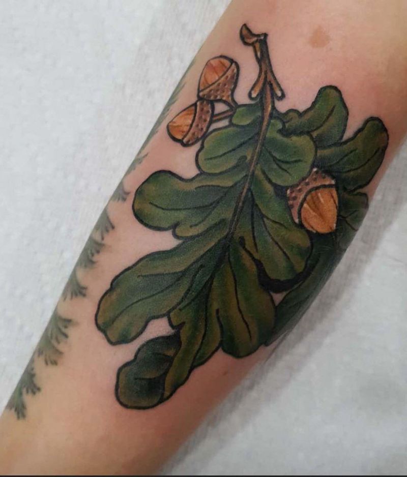 30 Pretty Oak Leaf Tattoos Make You Attractive