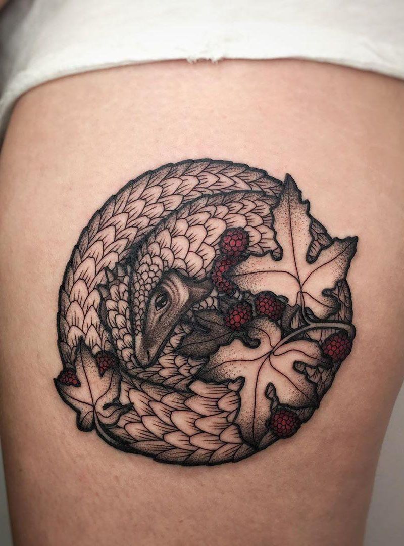 30 Pretty Pangolin Tattoos to Inspire You