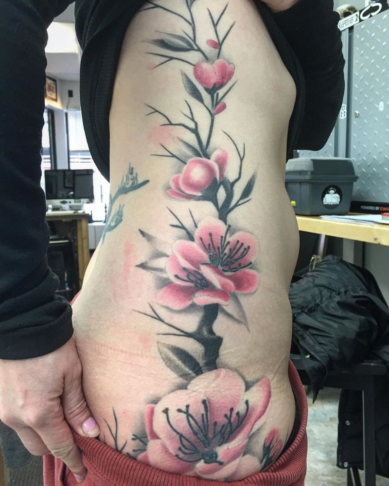 30 Pretty Peach Blossom Tattoos You Shouldn't Miss