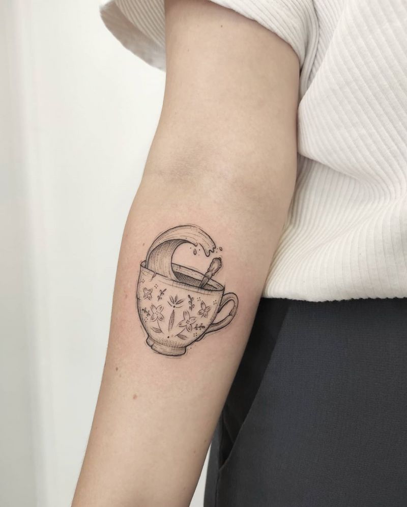 30 Pretty Teacup Tattoos Remind You to Rest