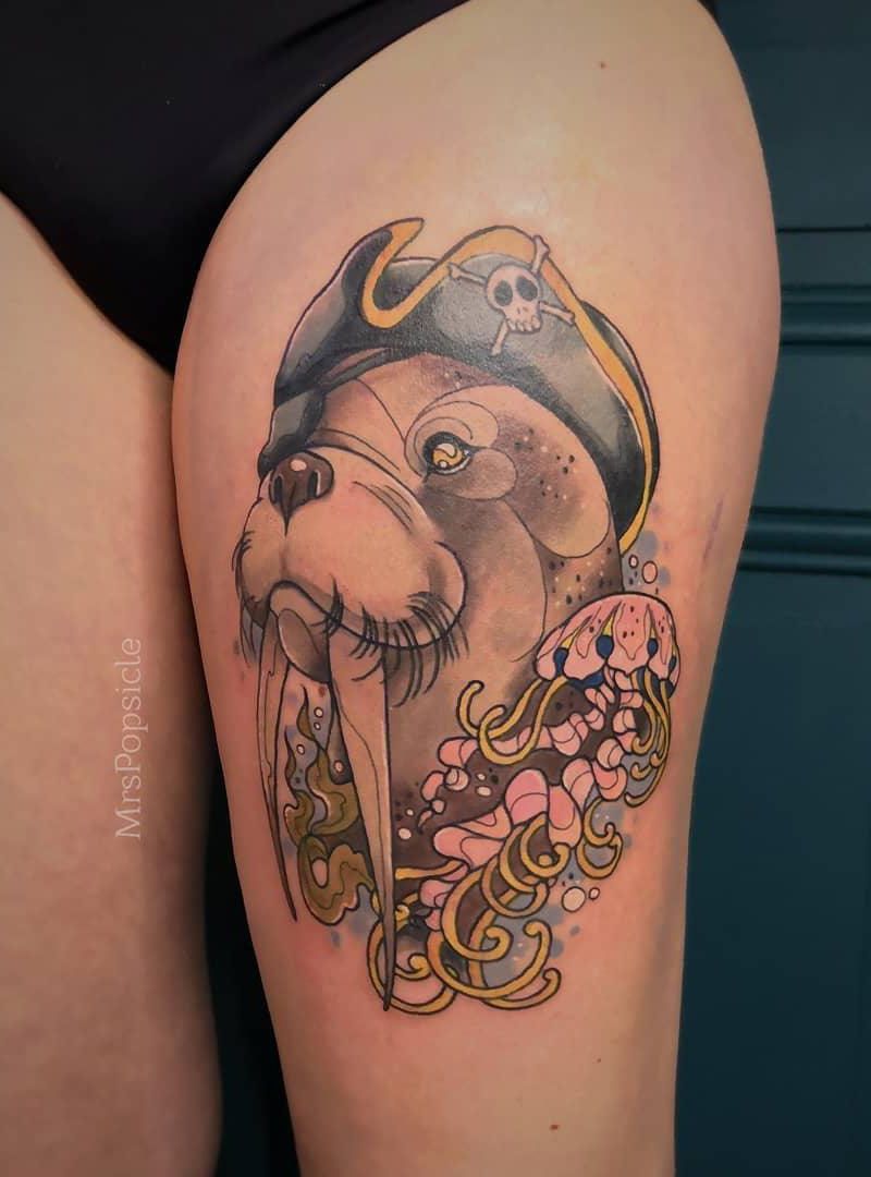 30 Cute Walrus Tattoos to Inspire You