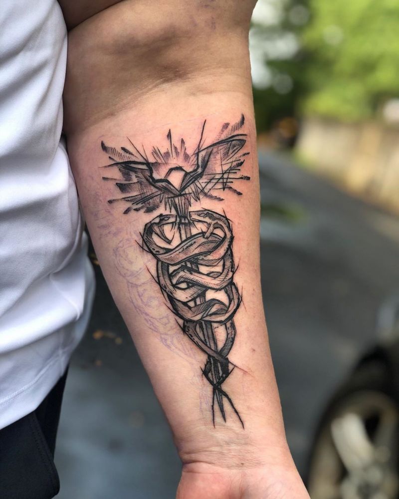 30 Pretty Caduceus Tattoos Make You Brave