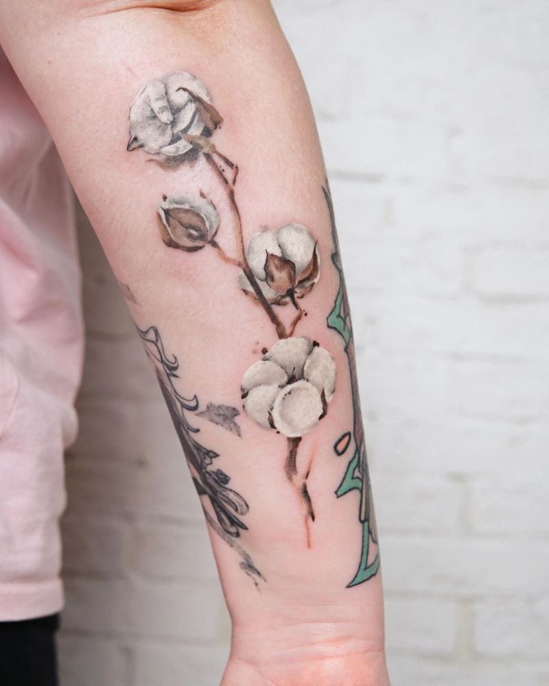 30 Elegant Cotton Tattoos You Will Love