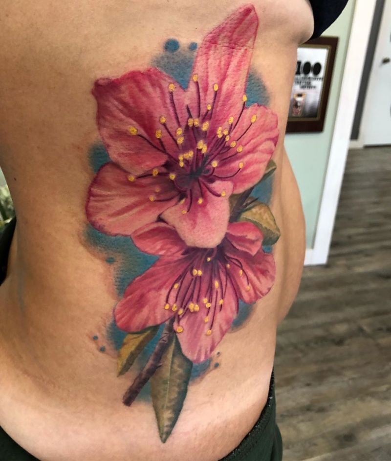 30 Pretty Peach Blossom Tattoos You Shouldn't Miss