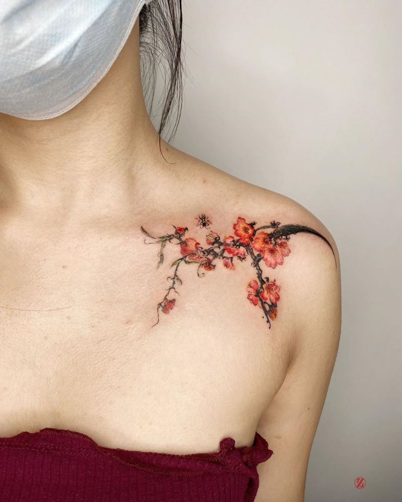 30 Pretty Plum Blossom Tattoos Make You Attractive