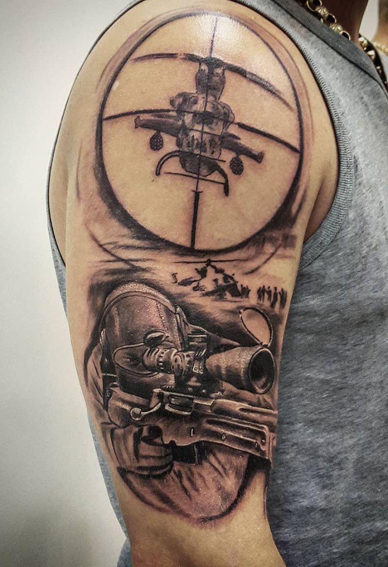 30 Superb Sniper Tattoos You Will Love