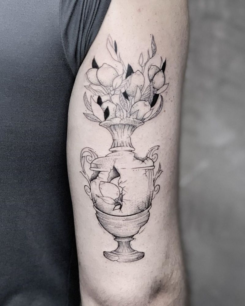 30 Pretty Vase Tattoos Improve Your Temperament