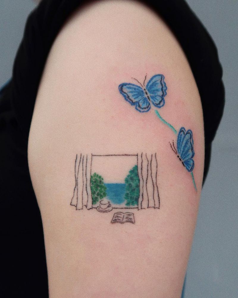 30 Pretty Window Tattoos Improve Your Temperament