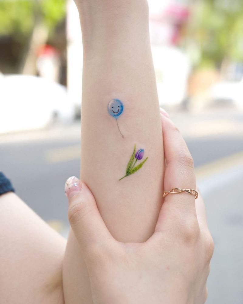 30 Pretty Balloon Tattoos to Inspire You