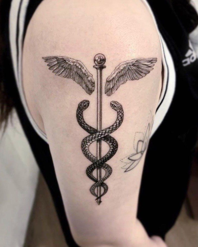 30 Pretty Caduceus Tattoos Make You Brave