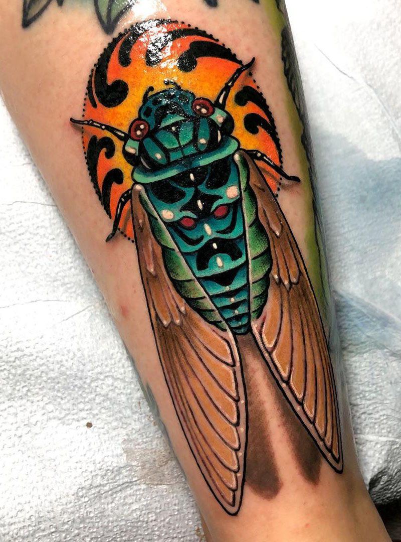 30 Pretty Cicada Tattoos Make You Attractive