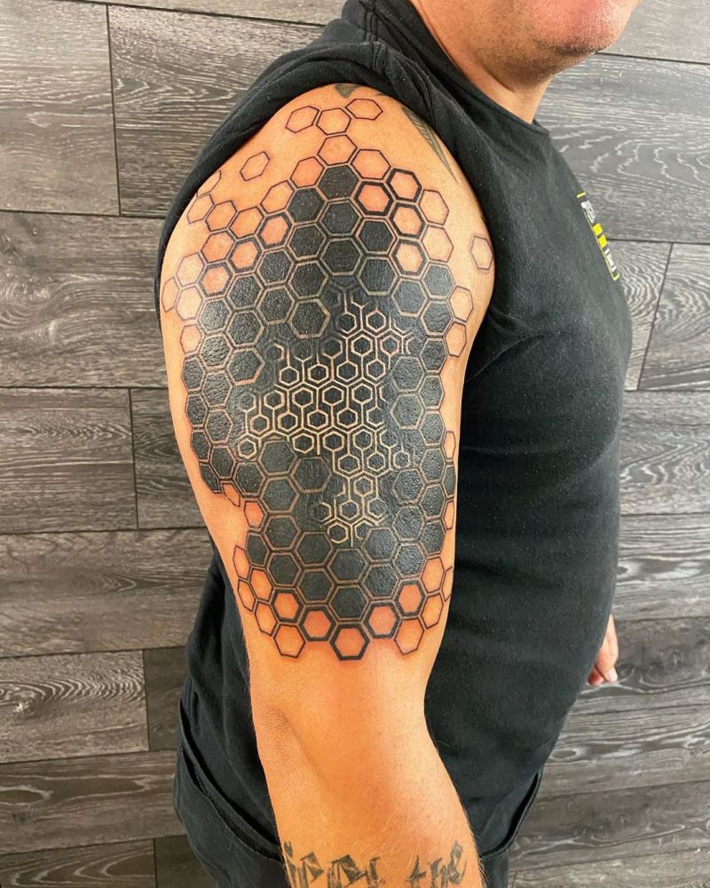 30 Pretty Honeycomb Tattoos You Will Love