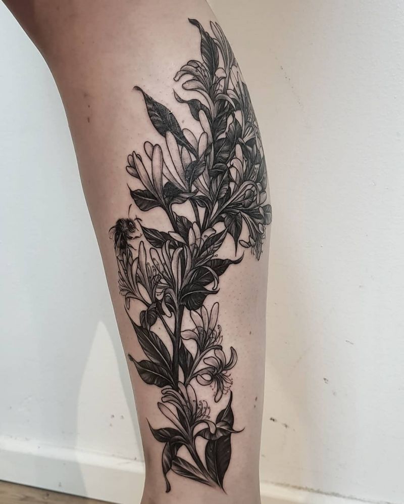 30 Pretty Honeysuckle Tattoos Make You Very Attractive