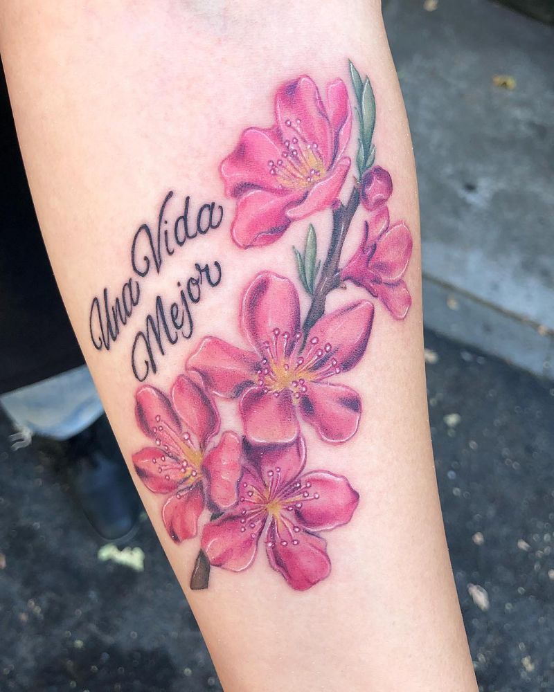 30 Pretty Peach Blossom Tattoos You Shouldn't Miss