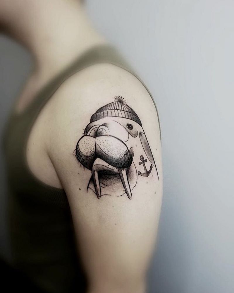 30 Cute Walrus Tattoos to Inspire You