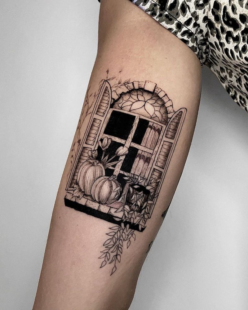 30 Pretty Window Tattoos Improve Your Temperament