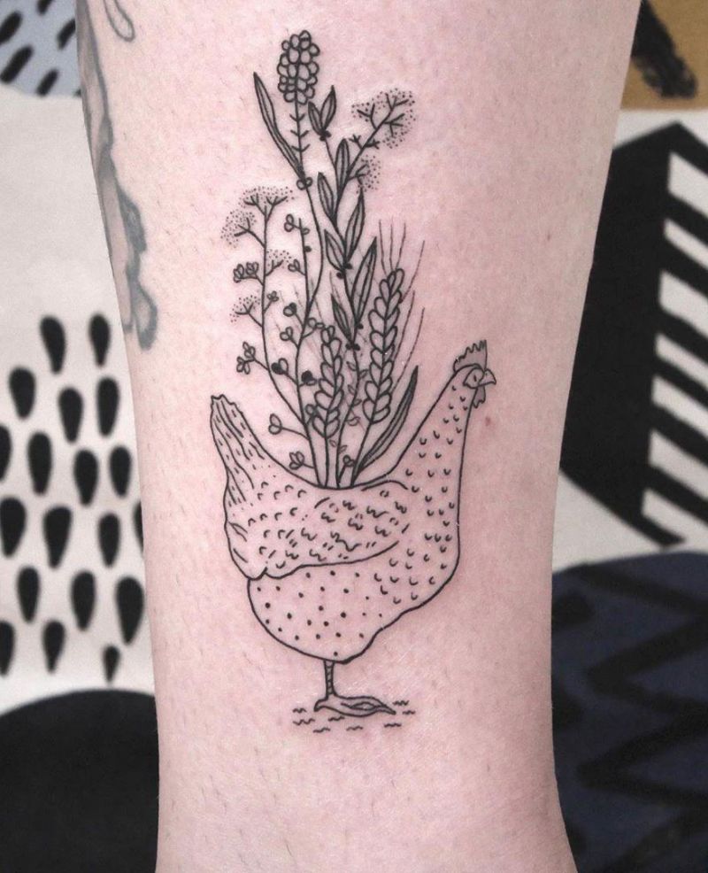 30 Cute Chicken Tattoos to Inspire You