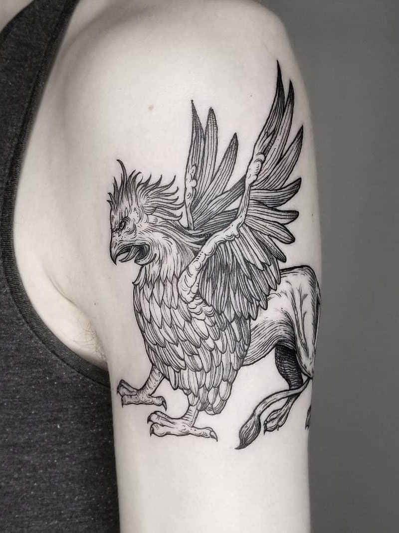 30 Pretty Griffin Tattoos Improve Your Temperament