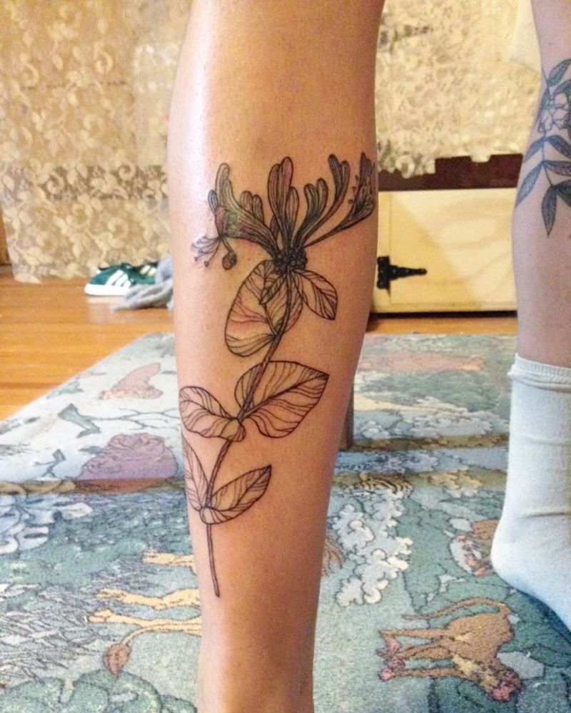 30 Pretty Honeysuckle Tattoos Make You Very Attractive