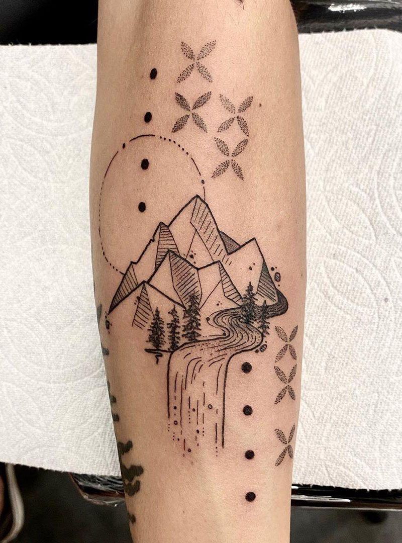 30 Pretty Waterfall Tattoos You Will Love