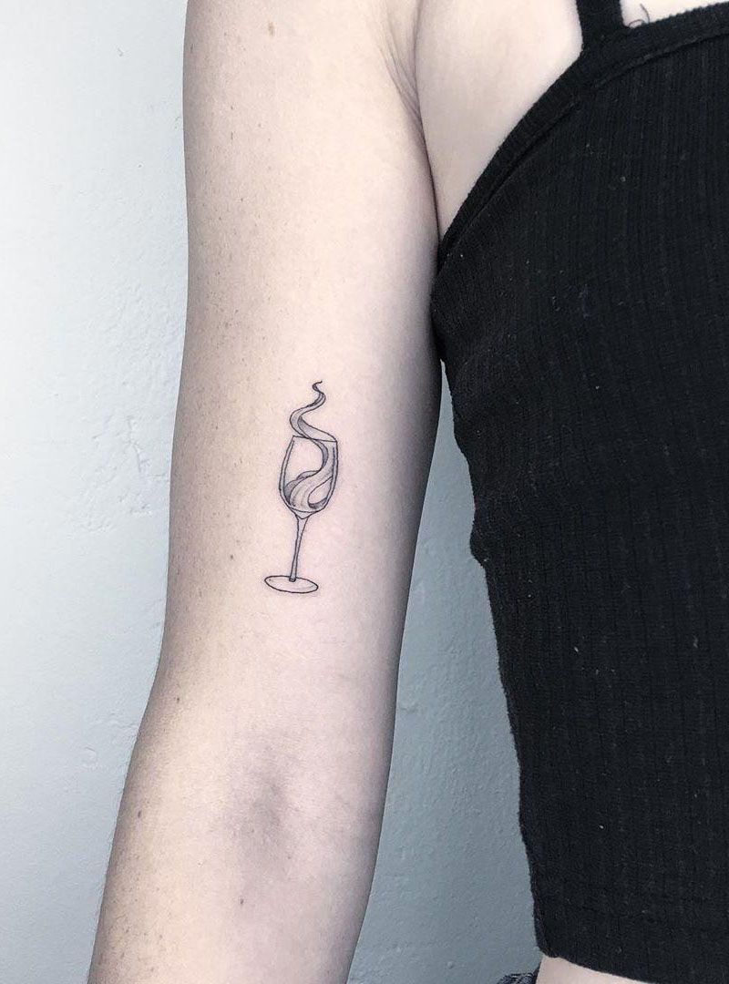 30 Pretty Wine Glass Tattoos Make You Very Attractive