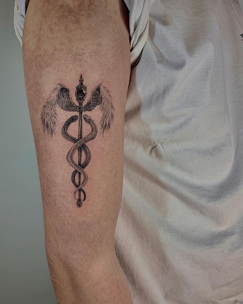 30 Pretty Caduceus Tattoos Make You Brave