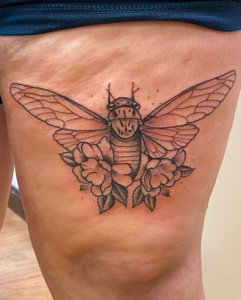 30 Pretty Cicada Tattoos Make You Attractive