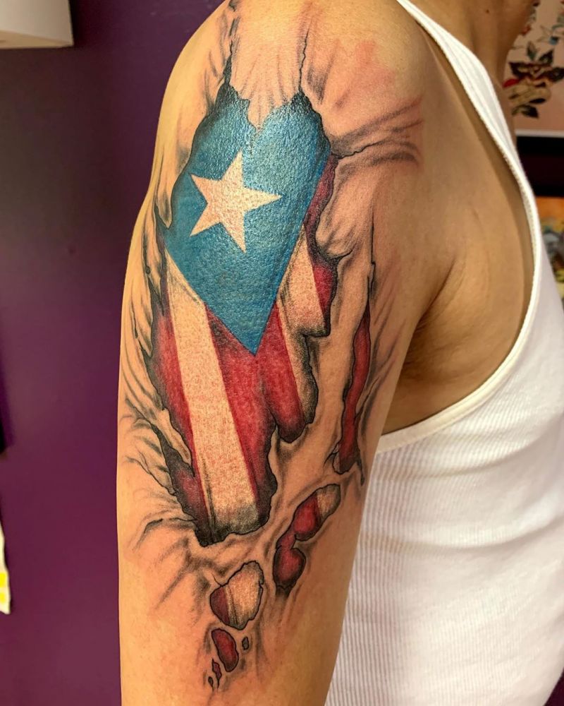 30 Pretty Flag Tattoos Show Your Love for Your Motherland